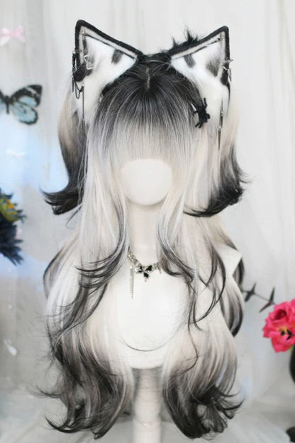 Kawaii Fashion Wig - Black/white Ombre, 2 Colors, Sweet Style - main product image