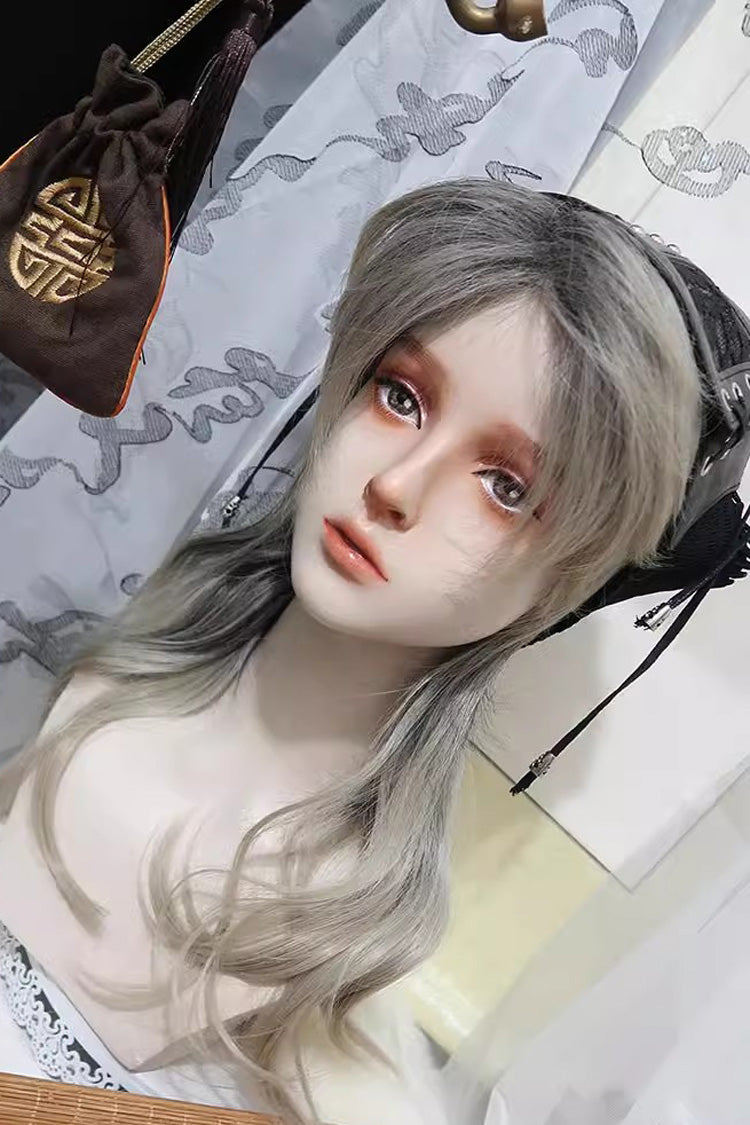 Kawaii Fashion Wig - Black/yellow Gradient, 2 Colors, Ruffled, Bow Detail - additional product view 2