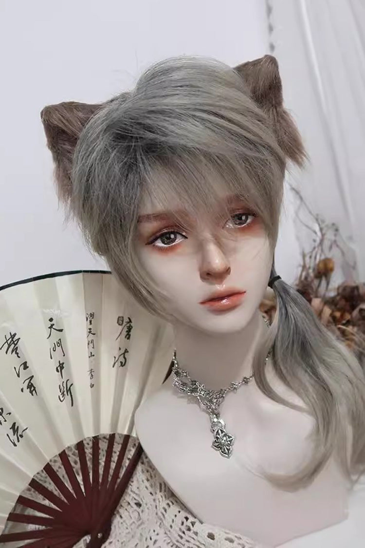 Kawaii Fashion Wig - Black/yellow Gradient, 2 Colors, Ruffled, Bow Detail - main product image
