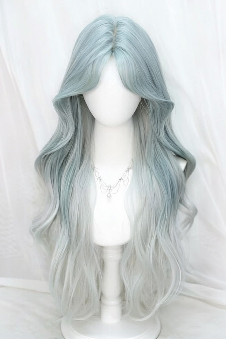 Kawaii Fashion Wig - Blue/grey Ombre Eight Bangs, 2 Colors, Sweet Style - additional product view 2