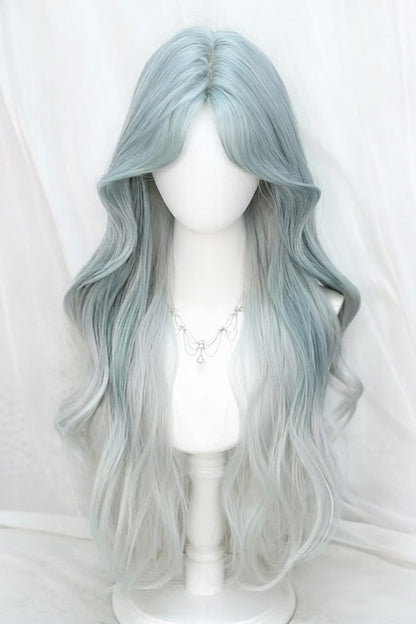 Kawaii Fashion Wig - Blue/grey Ombre Eight Bangs, 2 Colors, Sweet Style - additional product view 2