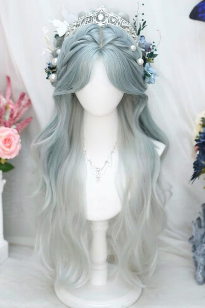Kawaii Fashion Wig - Blue/grey Ombre Eight Bangs, 2 Colors, Sweet Style - main product image