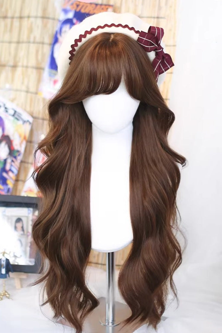 Kawaii Fashion Wig - Chestnut Brown Statement Bangs, Brown, Sweet Style - main product image