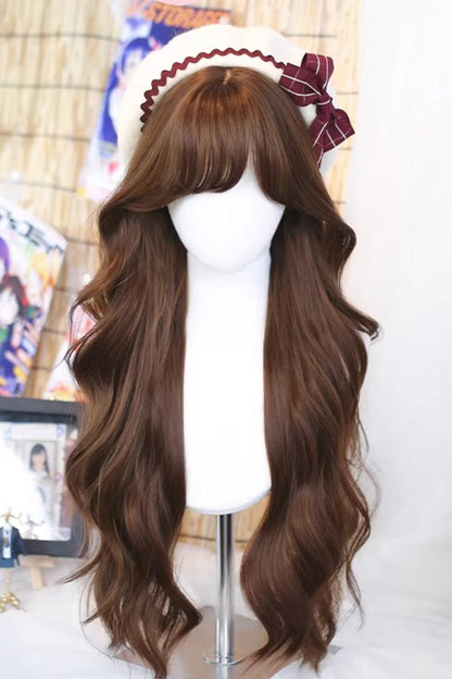 Kawaii Fashion Wig - Chestnut Brown Statement Bangs, Brown, Sweet Style - main product image