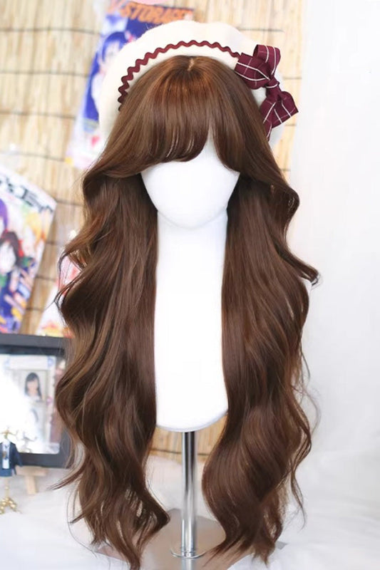 Kawaii Fashion Wig - Chestnut Brown Statement Bangs, Brown, Sweet Style - main product image