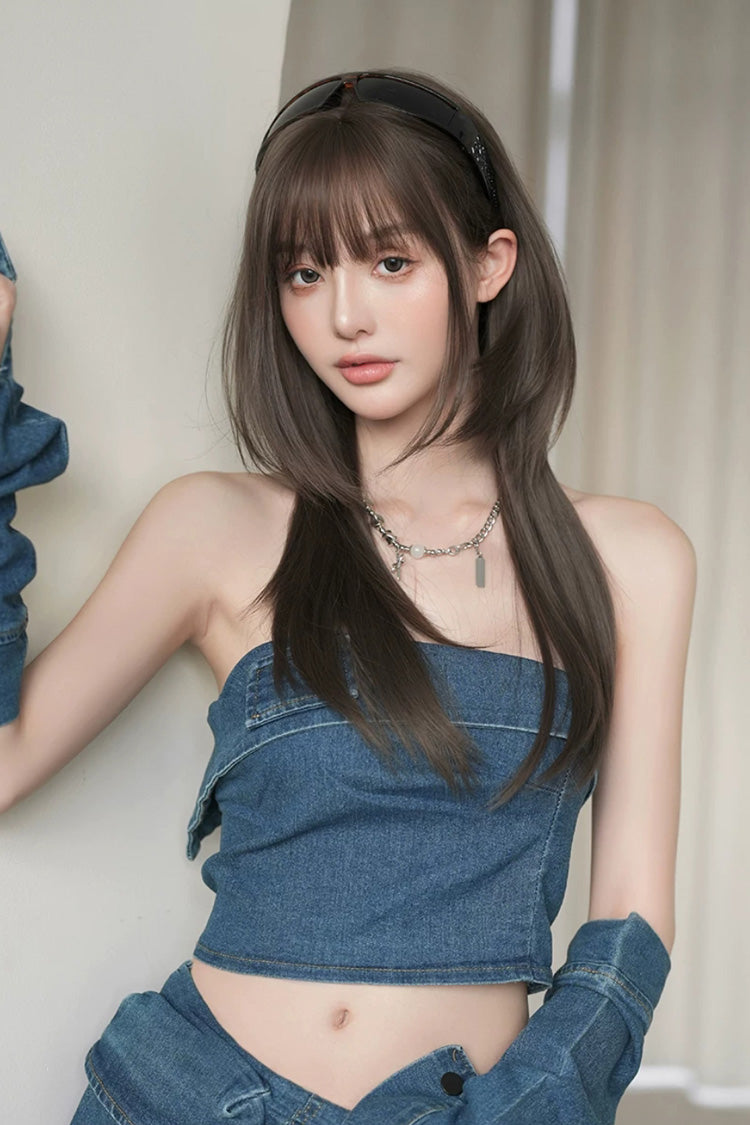 Kawaii Fashion Wig - Cool Brown Japanese Style High, Brown, Sweet Style - additional product view 2