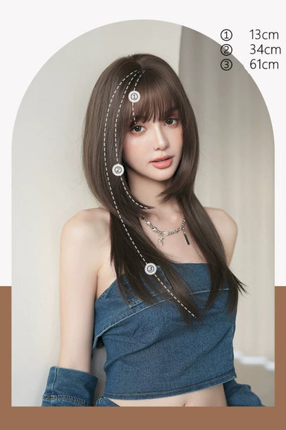 Kawaii Fashion Wig - Cool Brown Japanese Style High, Brown, Sweet Style - additional product view 3