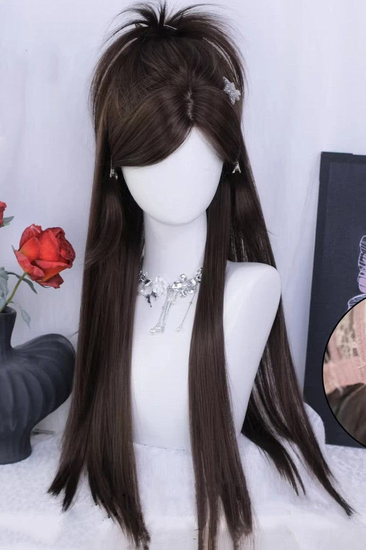 Kawaii Fashion Wig - Daily Straight With Side, 2 Colors, Sweet Style - One-Size Cool-Brown option