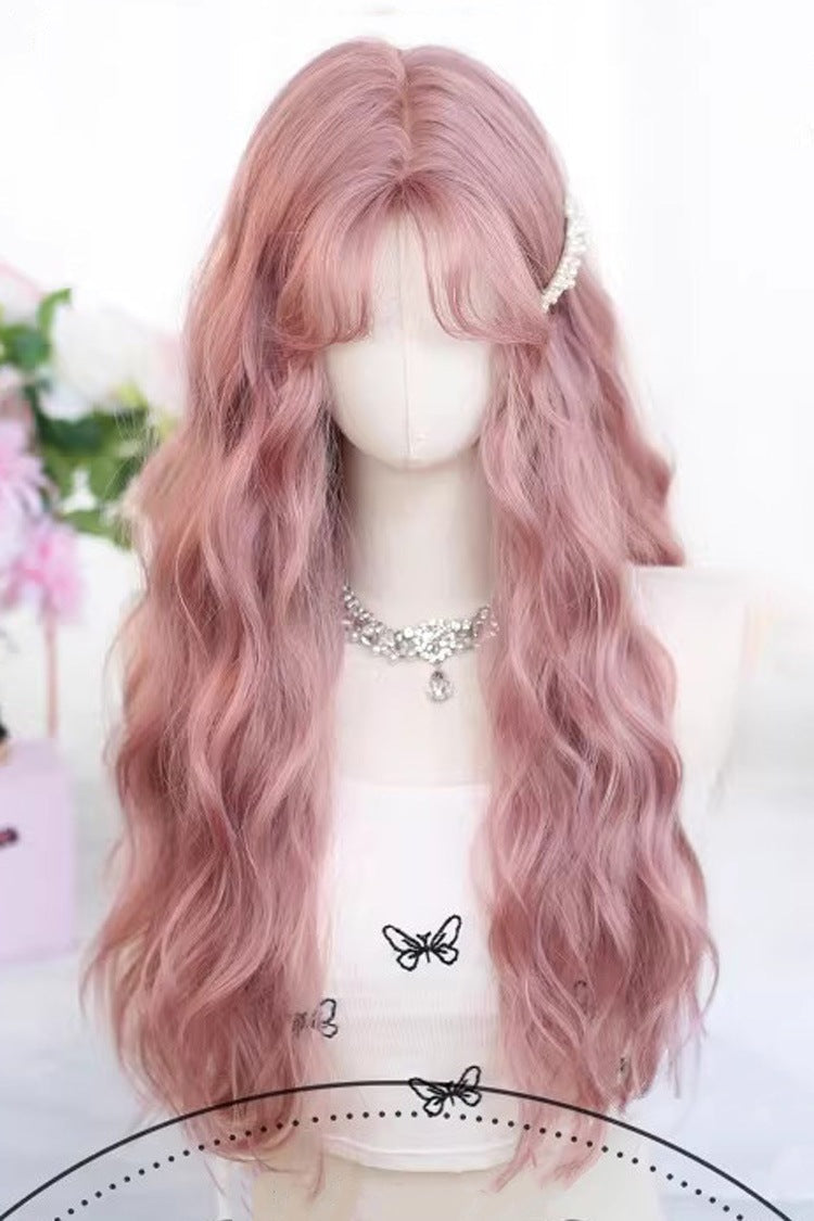 Kawaii Fashion Wig - Doll Style Center Part, 2 Colors, Sweet Style - One-Size Sakura-Pink option