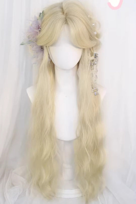 Kawaii Fashion Wig - Gold Curtain Bangs, 2 Colors, Sweet Style - main product image