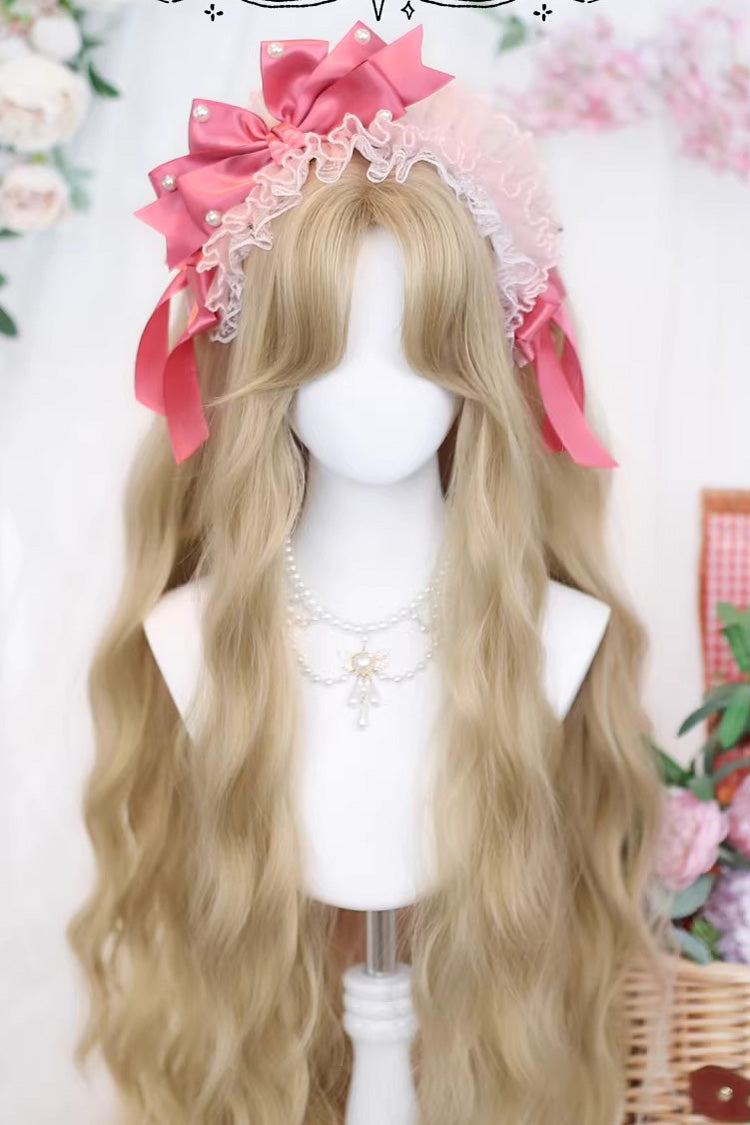 Kawaii Fashion Wig - Gold Curtain Bangs, Gold, Sweet Style - Lolita Coordinate Hair - additional product view 2