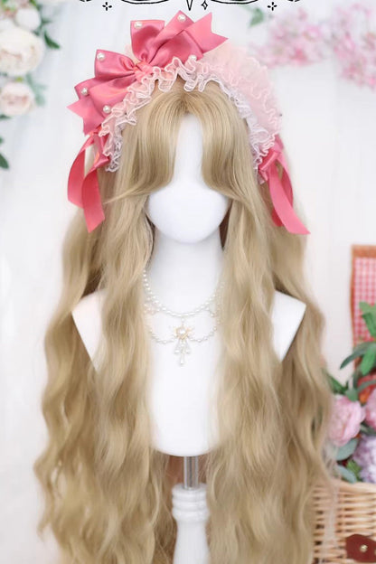 Kawaii Fashion Wig - Gold Curtain Bangs, Gold, Sweet Style - Lolita Coordinate Hair - additional product view 2