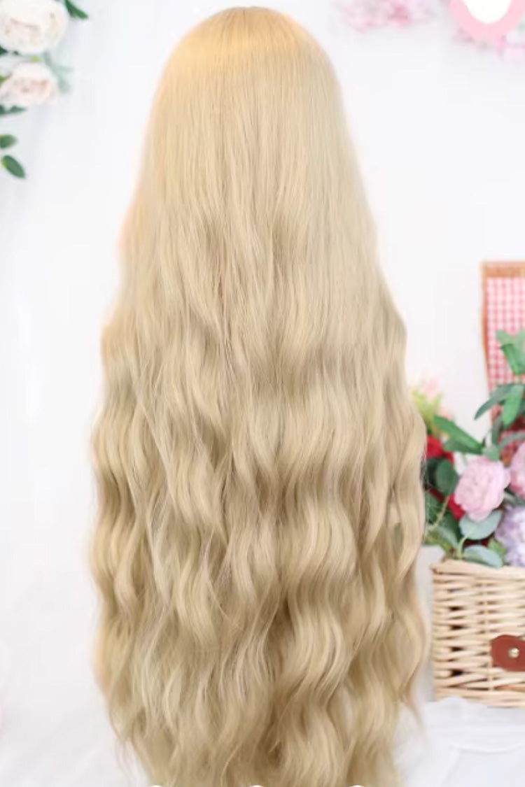 Kawaii Fashion Wig - Gold Curtain Bangs, Gold, Sweet Style - Lolita Coordinate Hair - additional product view 3