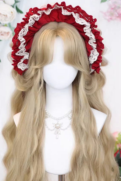 Kawaii Fashion Wig - Gold Curtain Bangs, Gold, Sweet Style - Lolita Coordinate Hair - additional product view 4