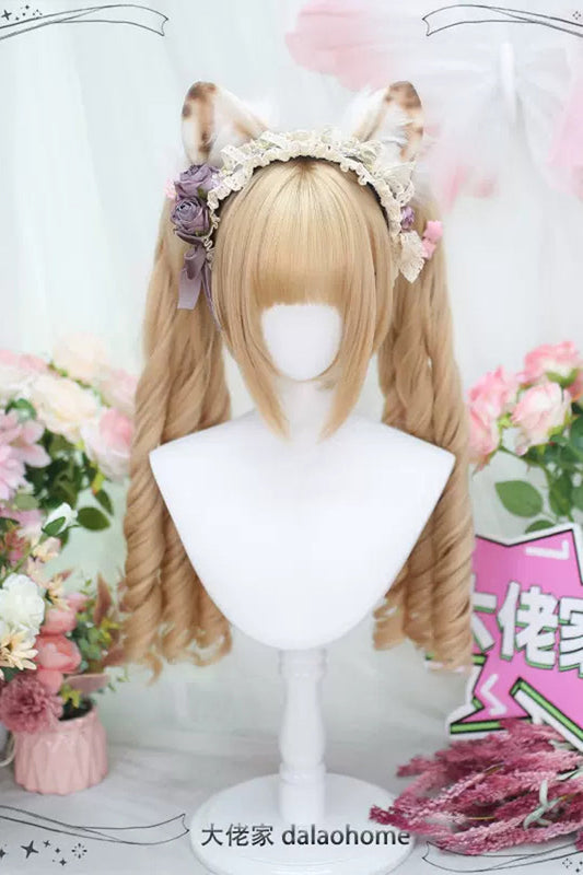 Kawaii Fashion Wig - Golden Secondary Roman Curl, Gold, Sweet Style - additional product view 2