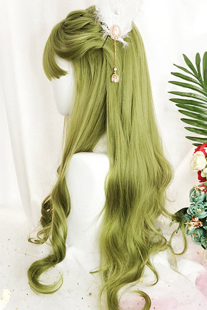 Kawaii Fashion Wig - Grass Green Air Bangs, Green, Classic Style - additional product view 4