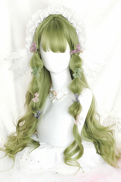 Kawaii Fashion Wig - Grass Green Air Bangs, Green, Classic Style - main product image