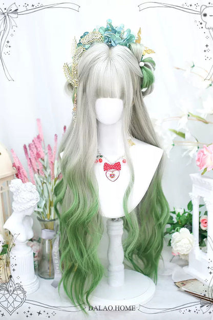 Kawaii Fashion Wig - Gray/green Gradient Color, 2 Colors, Sweet Style - additional product view 2