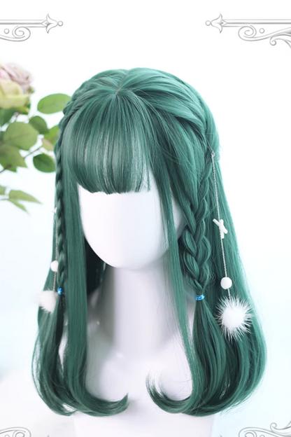 Kawaii Fashion Wig - Hair-tail Micro Curly Hair, Green, Classic Style - additional product view 3