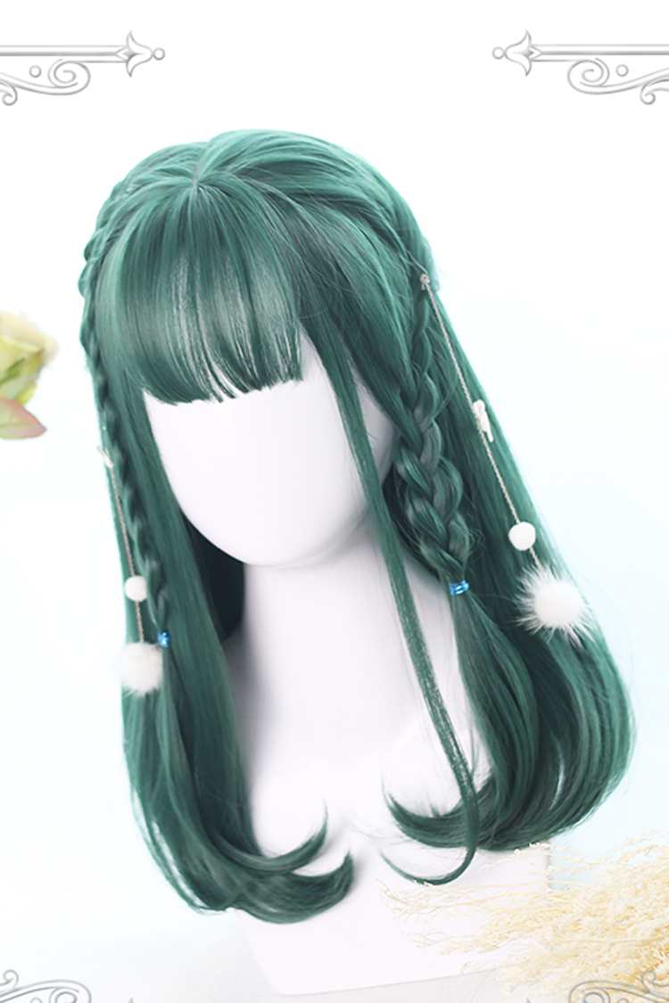 Kawaii Fashion Wig - Hair-tail Micro Curly Hair, Green, Classic Style - additional product view 4