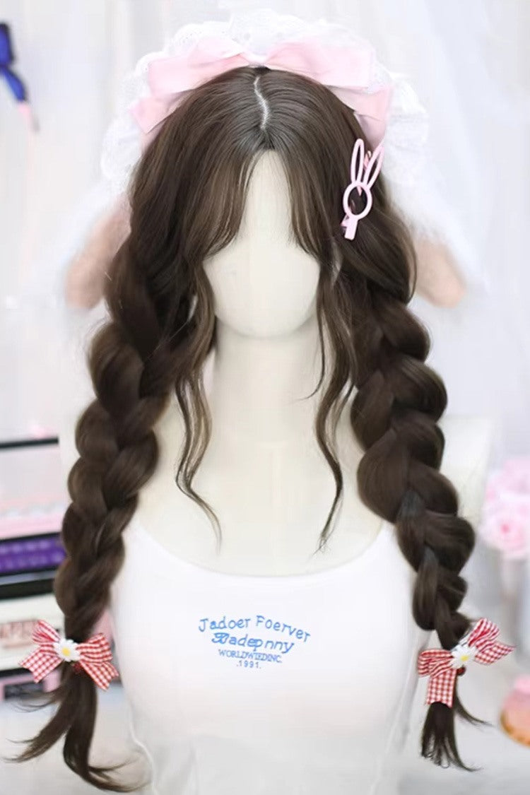 Kawaii Fashion Wig - Hazelnut Ash Brown Center Part, Brown, Sweet Style - additional product view 2
