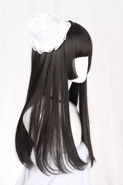 Kawaii Fashion Wig - Hime Cut, Black, Gothic Style - Lolita Coordinate Hair - additional product view 2