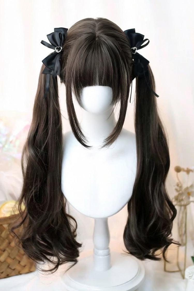 Kawaii Fashion Wig - Japanese-style Soft Air Bangs, 2 Colors, Sweet Style - One-Size Black-Tea-Brown option