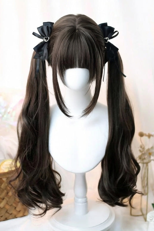 Kawaii Fashion Wig - Japanese-style Soft Air Bangs, 2 Colors, Sweet Style - One-Size Black-Tea-Brown option