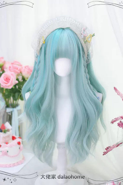 Kawaii Fashion Wig - Light Blue Secondary Wave, Blue, Sweet Style - additional product view 2