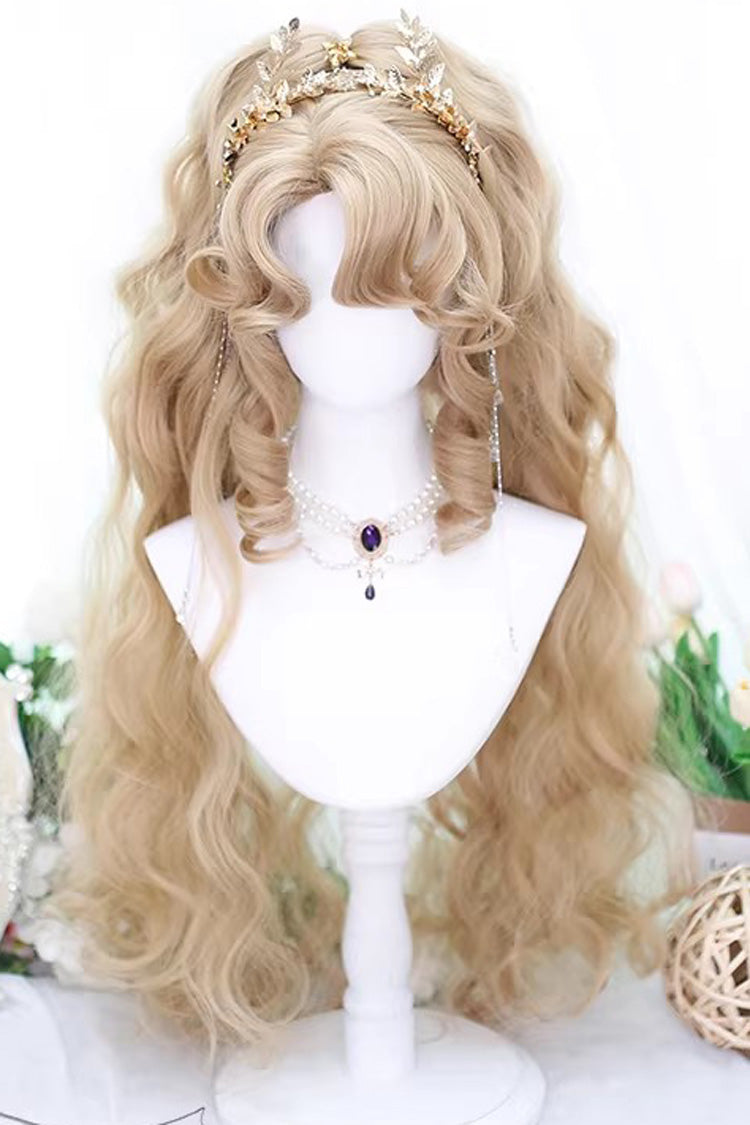 Kawaii Fashion Wig - Milk Tea Gold Oil Painting Bangs, Gold, Sweet Style - additional product view 2