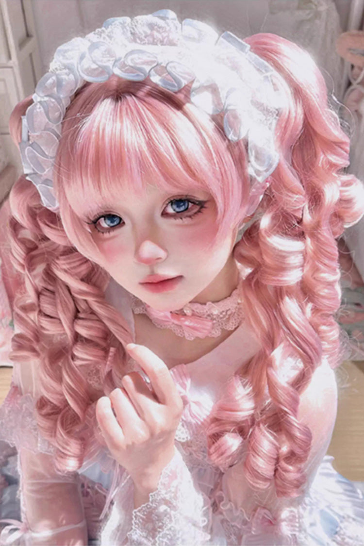 Kawaii Fashion Wig - Multi-layered Roman Curl, Pink, Sweet Style - additional product view 3