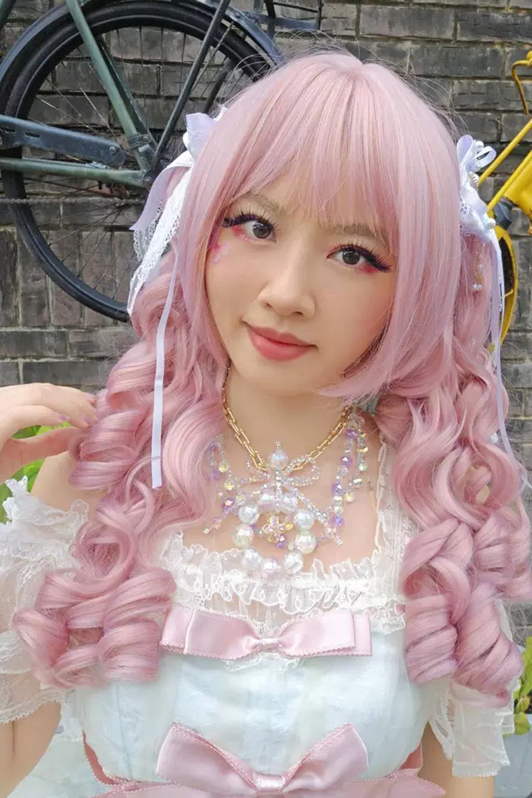 Kawaii Fashion Wig - Multi-layered Roman Curl, Pink, Sweet Style - additional product view 4