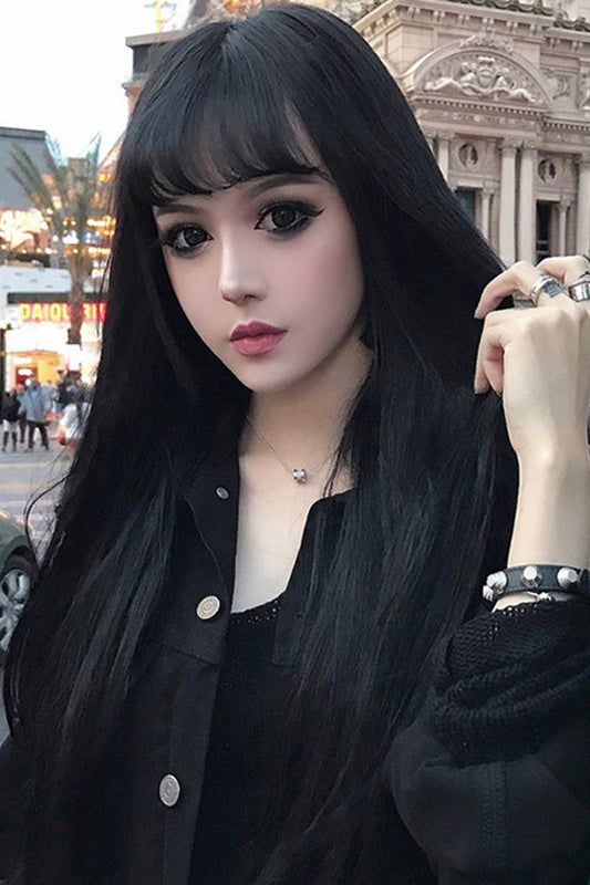 Kawaii Fashion Wig - Natural, Black, Classic Style - Kawaii Outfit Wig - main product image