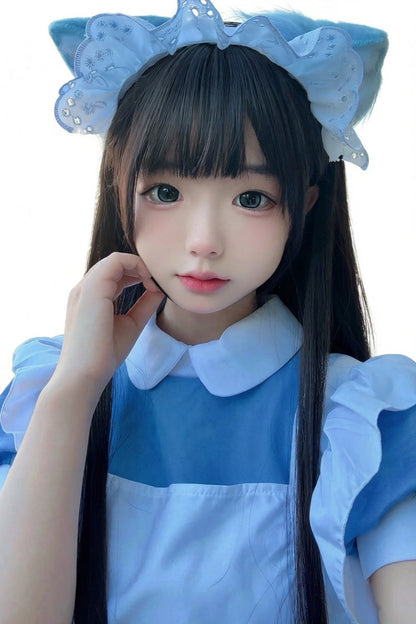 Kawaii Fashion Wig - Natural Black Wispy Bangs, Black, Sweet Style - additional product view 2