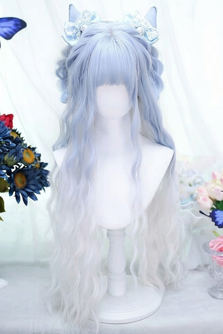 Kawaii Fashion Wig - Ombre Water Ripple Texture, Blue, Sweet Style - additional product view 2