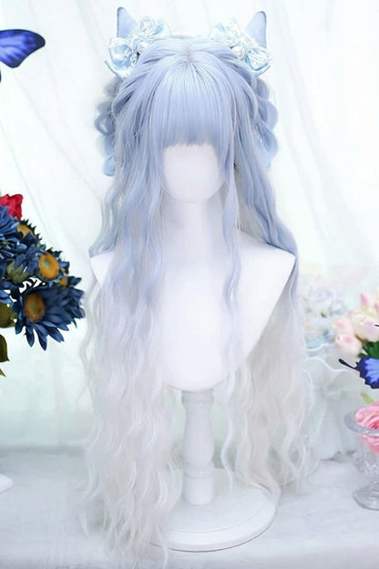 Kawaii Fashion Wig - Ombre Water Ripple Texture, Blue, Sweet Style - additional product view 2