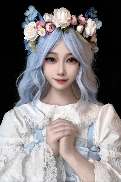 Kawaii Fashion Wig - Ombre Water Ripple Texture, Blue, Sweet Style - additional product view 4