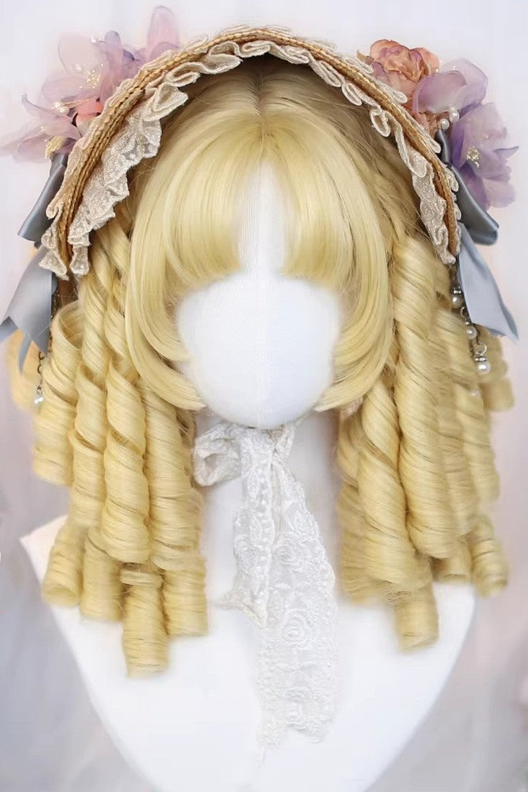 Kawaii Fashion Wig - Pale Gold Ringlet Curls, Gold, Sweet Style - main product image