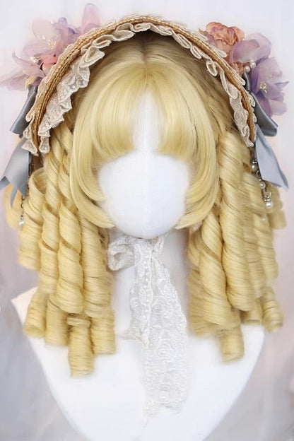 Kawaii Fashion Wig - Pale Gold Ringlet Curls, Gold, Sweet Style - main product image