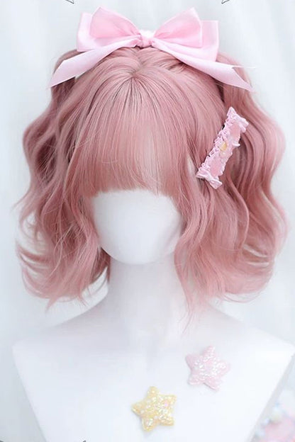 Kawaii Fashion Wig - Peachy Pink Natural Fluffy, Pink, Sweet Style - additional product view 2