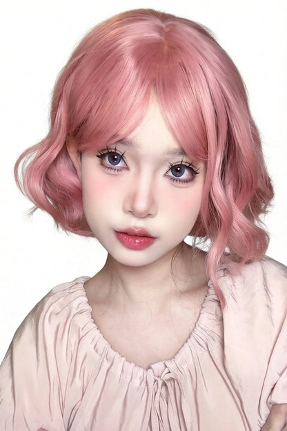 Kawaii Fashion Wig - Peachy Pink Natural Fluffy, Pink, Sweet Style - additional product view 3