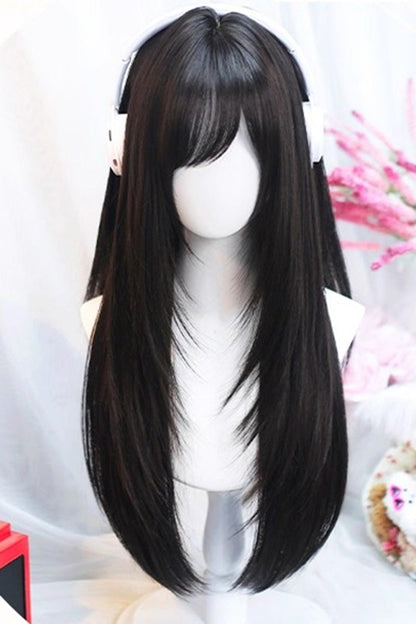 Kawaii Fashion Wig - Side Bangs Straight Colors, 2 Colors, Sweet Style - additional product view 3
