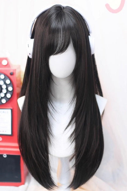 Kawaii Fashion Wig - Side Bangs Straight Colors, 2 Colors, Sweet Style - additional product view 4