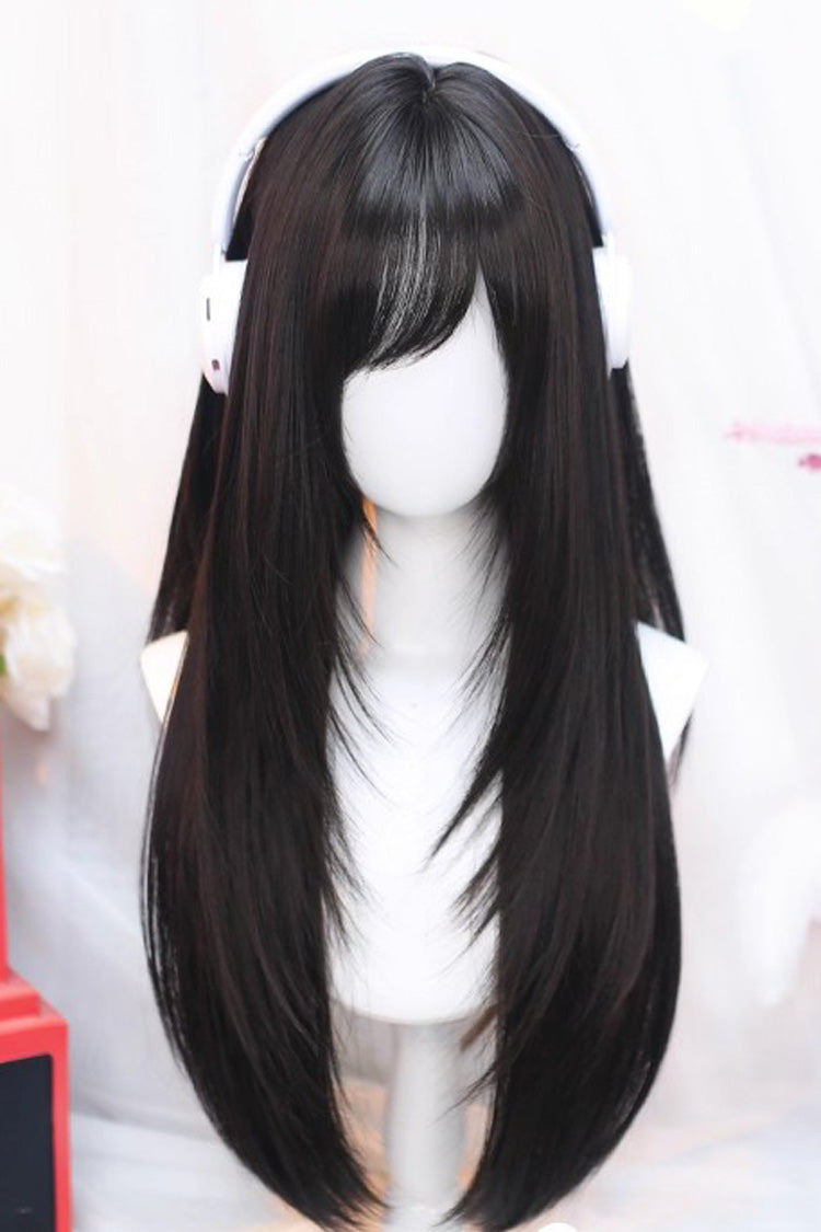 Kawaii Fashion Wig - Side Bangs Straight Colors, 2 Colors, Sweet Style - main product image