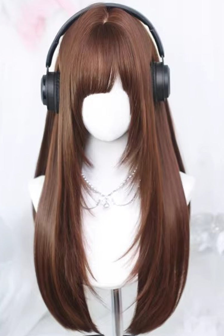 Kawaii Fashion Wig - Side Part Air Bangs, 2 Colors, Sweet Style - main product image