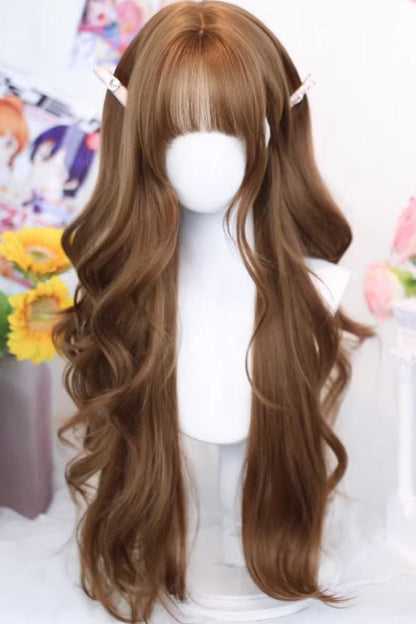 Kawaii Fashion Wig - Sugary Warm Brown Big Wavy Light, Brown, Sweet Style - main product image
