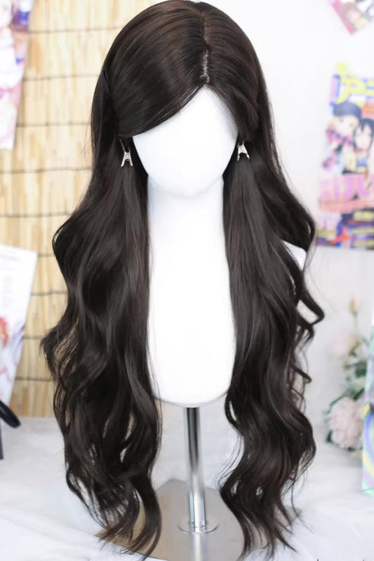 Kawaii Fashion Wig - Tea Brown Side-swept Bangs Misty, 2 Colors, Sweet Style - additional product view 2