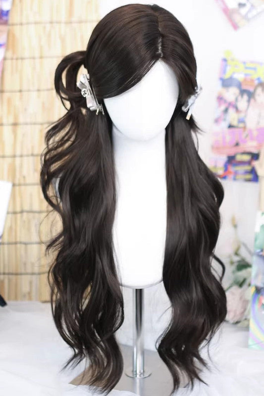 Kawaii Fashion Wig - Tea Brown Side-swept Bangs Misty, 2 Colors, Sweet Style - main product image