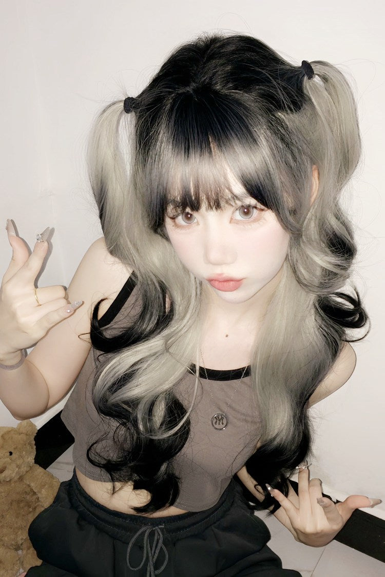 Kawaii Fashion Wig - White/black Gradient, 2 Colors, Classic Style, Sweet Style - additional product view 4