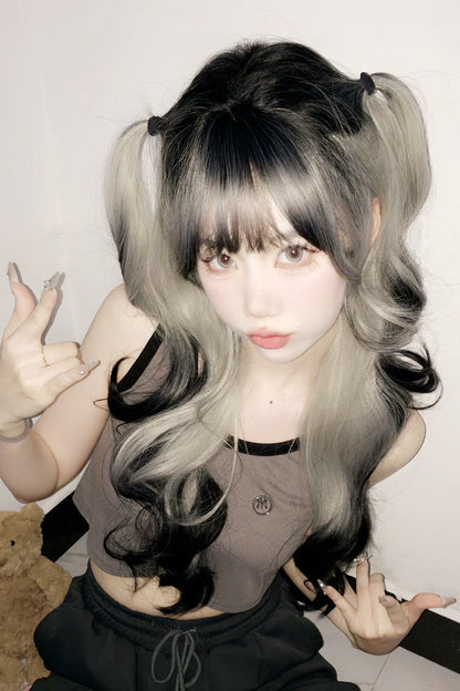 Kawaii Fashion Wig - White/black Gradient, 2 Colors, Classic Style, Sweet Style - additional product view 4